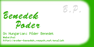 benedek poder business card